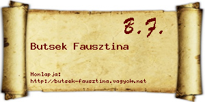 Butsek Fausztina névjegykártya